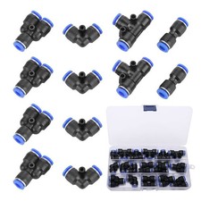 Pneumatik Steckverbinder 6 mm Push-In 20 St&uuml;ck, 4 Formen &ndash; Schlauchverbinder