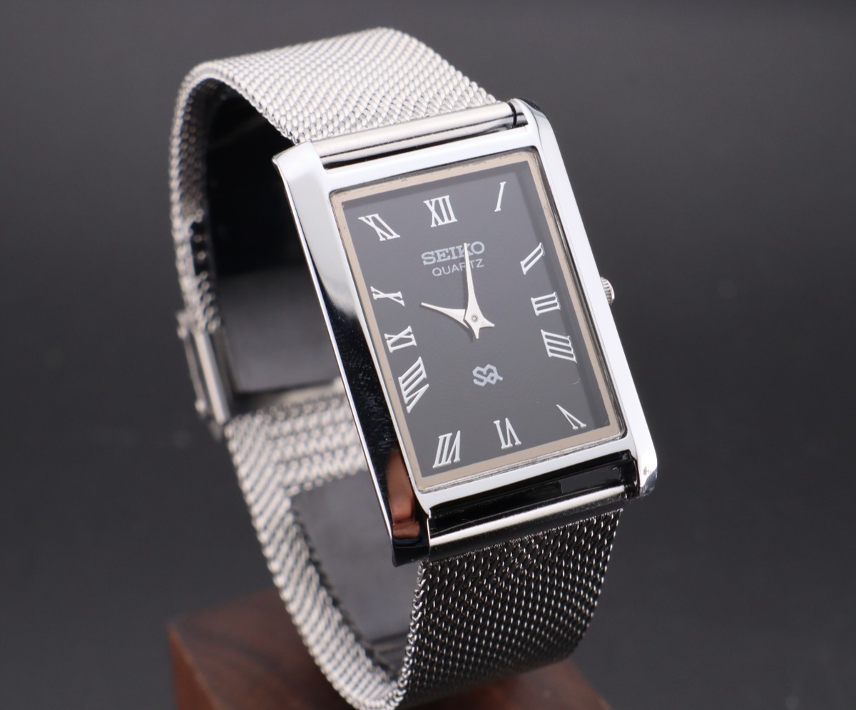BLACK DIAL Vintage Seiko Slim Quartz Gentlemen display picture 3