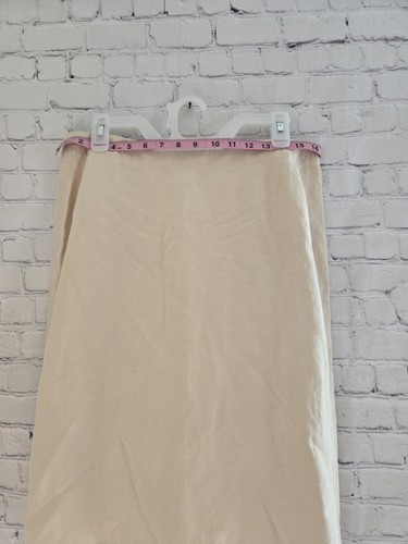 Liz Claiborne woman Sz 12 Linen Silk Blend Midi Skirt A-Line Minimal Neutral Eco - Picture 11 of 14