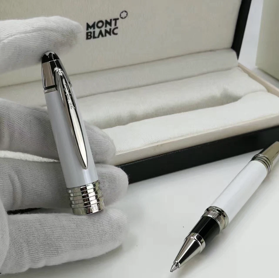 Bolígrafo Montblanc 2025 JFK Blanco - Borde Recubierto de Platino - Nueva Caja de Regalo Foto 4 de 4