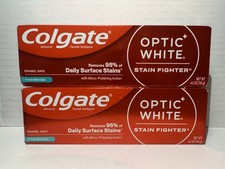 Lot Of 4 Colgate Optic White Stain Fighter Toothpaste Fresh/Clean Mint 4.2oz