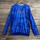HUK Shirt Mens Extra Large Crewneck Performance Kryptek Blue Long Sleeve