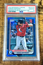 2024 Bowman Chrome Roman Anthony Blue Refractor /150 #BCP235 PSA 10