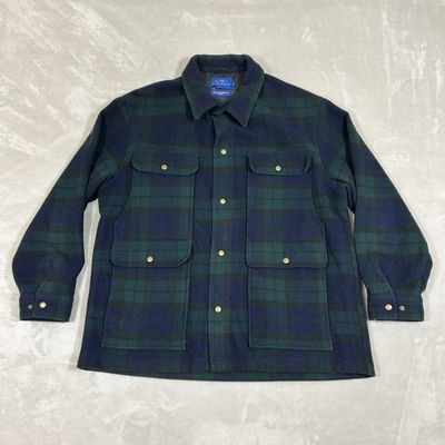 #ad LOBO Pendleton Mackinaw Cruiser Wool Field Chore Jacket Work Coat Plaid Mens XL $69.99