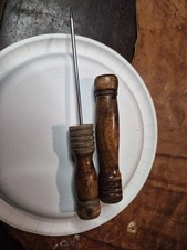 Vintage Wooden Handled Ice Pick With Sheath C...