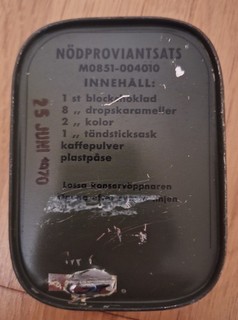1970 Swedish Emergency Flying Ration Vintage Vietnam era Emergency Ration