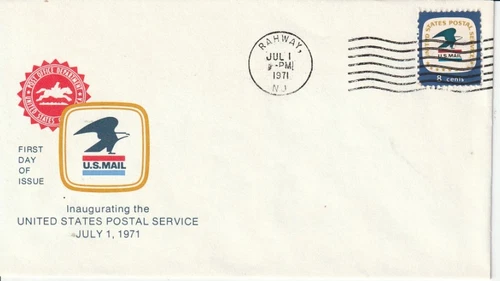 1396 Postal Service July 1 1971 FDC First Day Rahway New Jersey