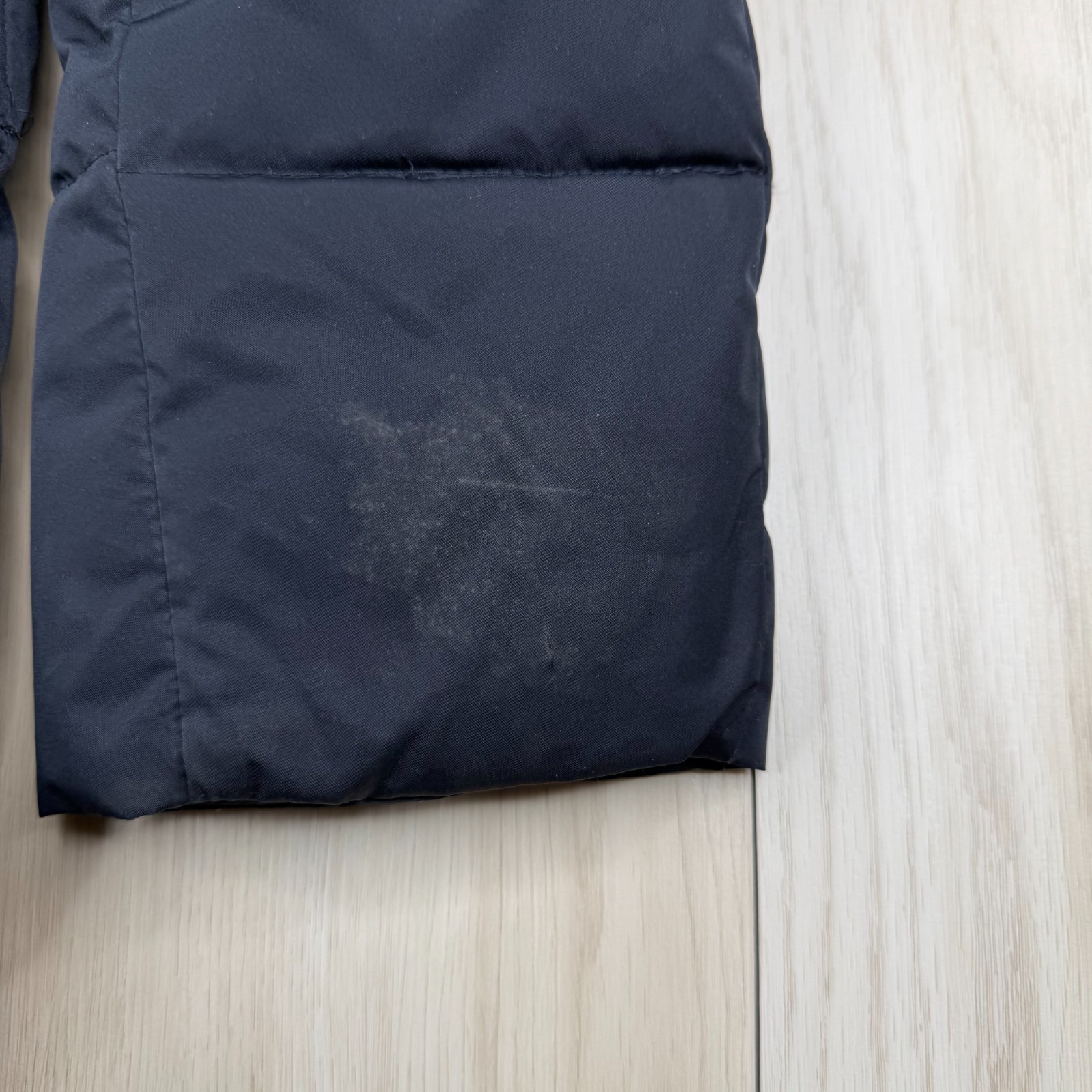 Massimo Dutti Mens Navy Blue Down Feather Fur Trim Hooded Parka Jacket Size XL thumbnail 8