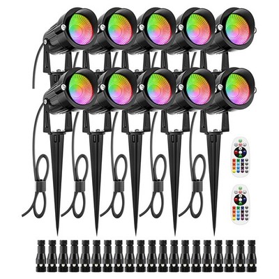12W Color Changing Landscape Lights RGB Low Voltage Landscape Lighting Remote...