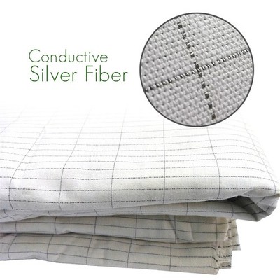 Silver Fiber With Connection Cord Cable Grounding/Earthing Pillow Case