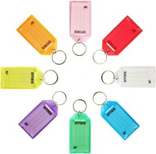 PP Plastic Key Tags Identifier ID Labels with Split Ring Label Window,