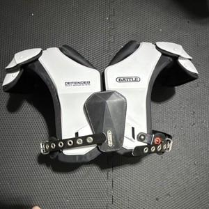 Battle Defender Football Shoulder Pads Adult Medium 18-19in White/Black