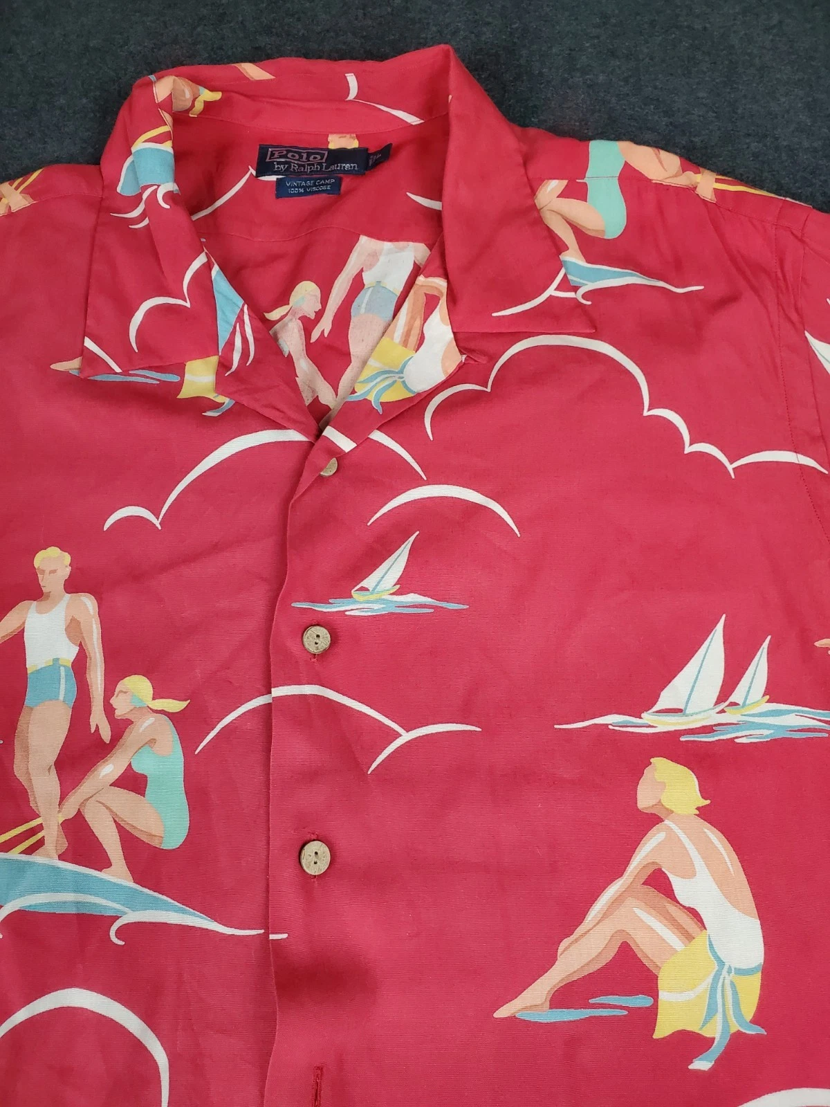 Vintage Polo Ralph Lauren All Over Print Mens Camp Shirt Large Sailing Surfing
Opens in a new window
