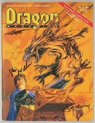 1991 Dragon Magazine #171 SIGNED X4 Jim James M. Ward Larry Elmore Jeff Easley +