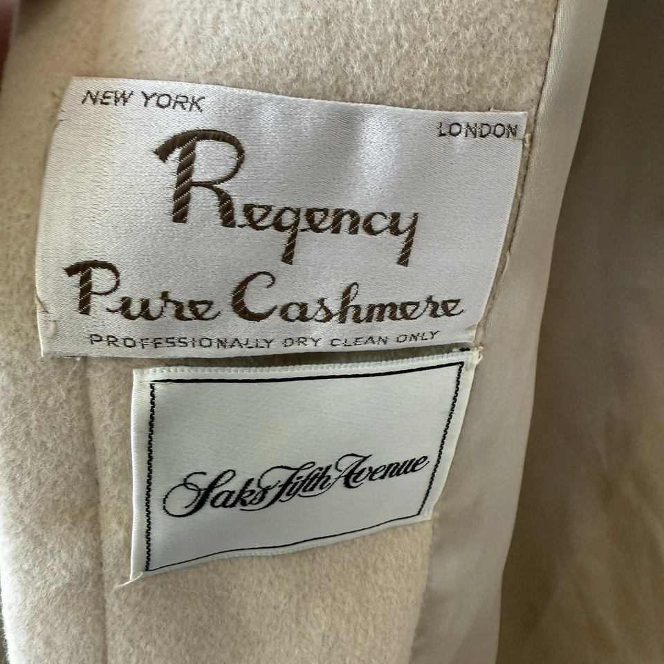 Gabardina vintage de cachemir Saks Fifth Avenue para mujer talla 12 Regency Foto 3 de 4