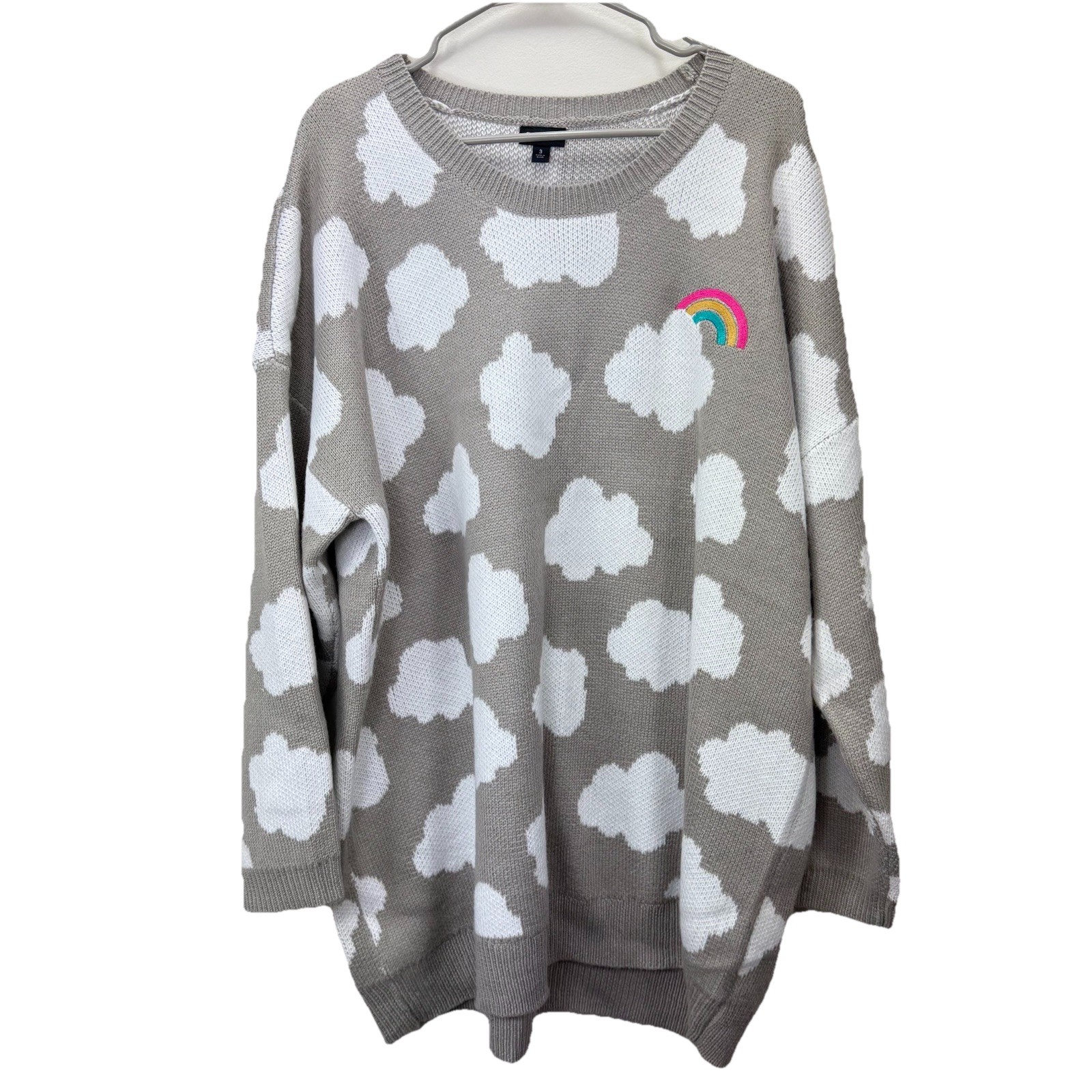 Torrid Clouds Rainbow Pullover Drop Shoulder Tuni… - image 6