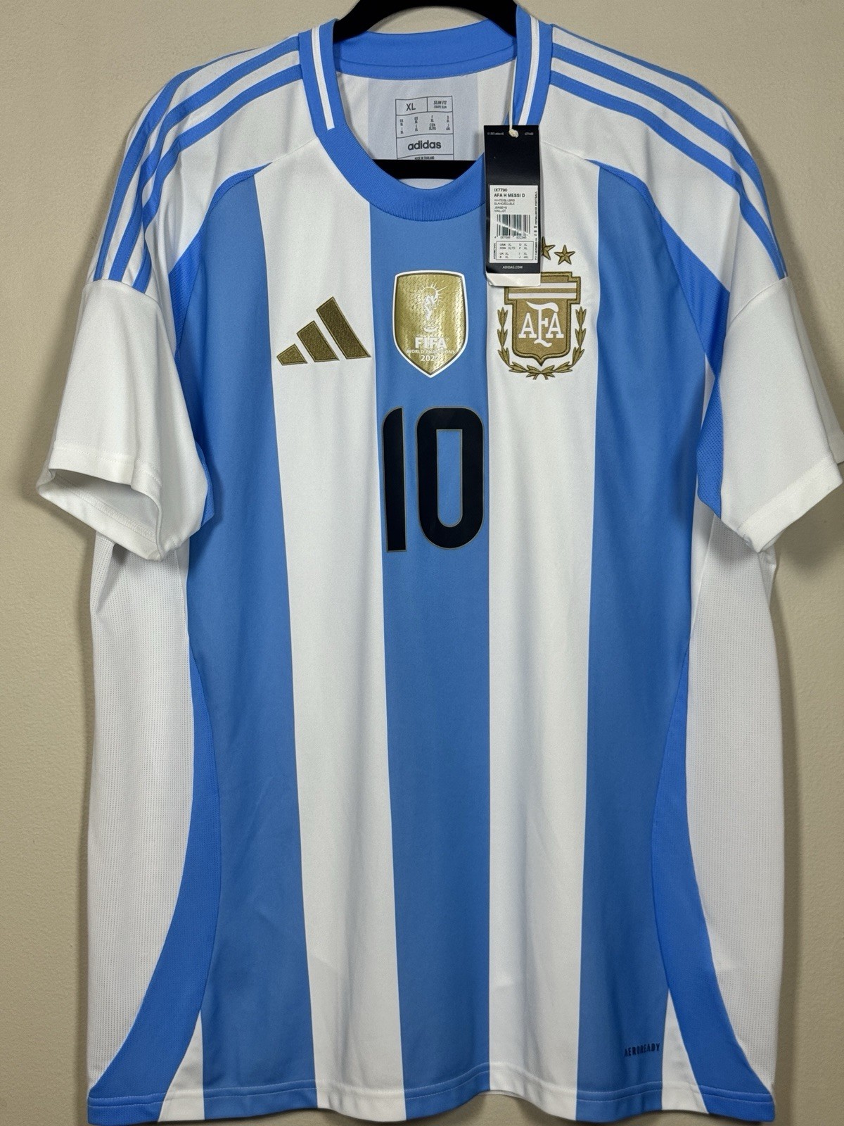 Adidas 2024-2025 Argentina Home Jersey Messi #10 World Champions BNWT –IX7790-XL