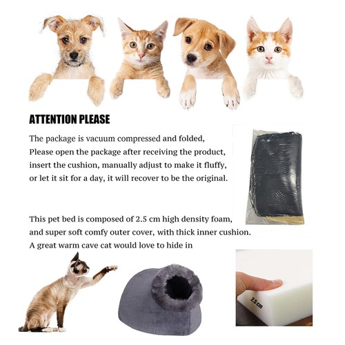 Cat Small Dog Cosy Bed Pets Igloo Bed Hideout Cave, Cushion Washable - Bild 5 von 6