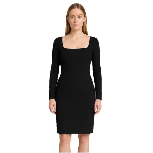 The Row Black Dress Women's Size Large Square Neck LBD Made in USA Designer