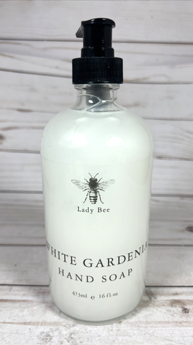 Lady Bee White Gardenia Hand Soap 16oz Glass Bottle
