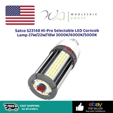 Satco S23148 Hi-Pro Selectable LED Corncob Lamp 27W/22W/18W 3000K/4000K/5000K