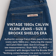 Vintage 80s Calvin Klein Jeans Women Paper Tag 8 Made In USA 29 Waist 31 Inseam