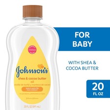 Johnson's Baby Body Moisturizing Oil with Shea  Cocoa Butter, 20 oz