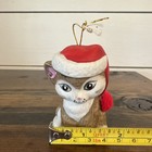 Jasco  "Lil' Chimers" bisque porcelain Cat figurine Christmas Bell WithSanta Hat — photo 9