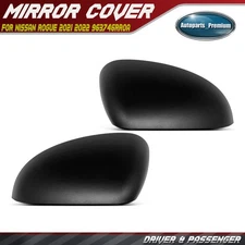Pair Side View Mirror Cover Cap Set Textured Black for Nissan Rogue 2021 2022