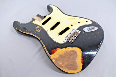 MJT OfficialCustom Vintage Aged Nitro Guitar Body Mark Jenny VTS Swamp Ash Black