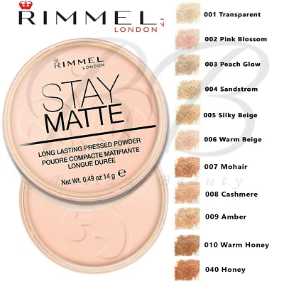 RIMMEL London Stay Matte Long Lasting Shine Pressed Face Powder 14g *ALL SHADES*