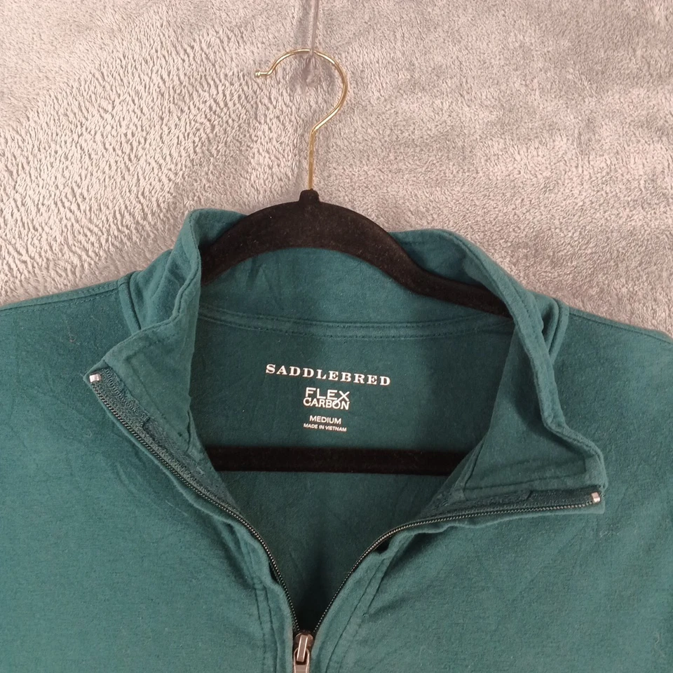 SADDLEBRED легкий толстовка 1/4 молнии твердый зеленый размер средний - Изображение 4 из 4