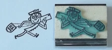 Mr Zip Mailman/Postal Carrier Running rubber stamp Amazing Arts cute vintage fun
