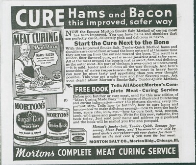 1936 Morton Meat Curing Service Sugar Cure Tender Quick Book Offer Ad FW1