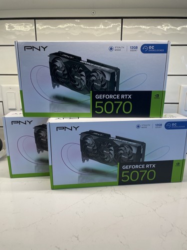 PNY GeForce RTX 5070 12GB GDDR7 Overclocked Triple Fan GPU NEW In Hand