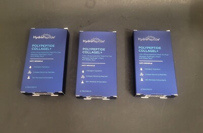 LOT of 3 Hydropeptide Collagen+eye Masks 8 ct Brand New in Box MSRP $48