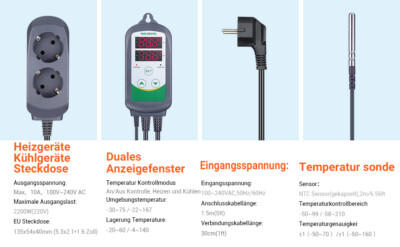 Inkbird ITC-308 Termoregolatore Digitale - Controllo Temperatura Per Riscaldamento E Raffreddamento, 220V - Foto 9