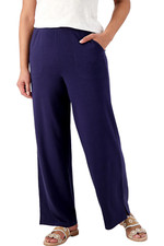 Denim  Co. Beach Jersey Wide Leg Full Length Pant Navy
