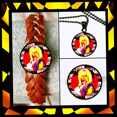 MOTLEY CRUE SET OF THREE  BRACELET NECKLACE PIN