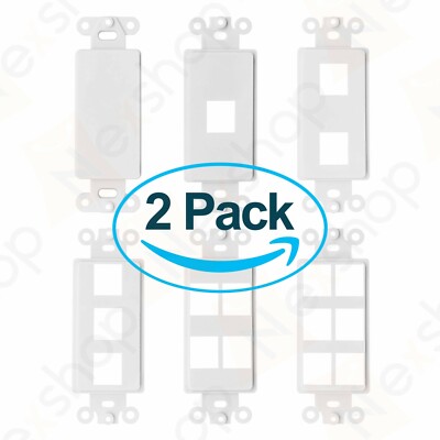 2x Nex Decora RJ45 Network Keystone Wall Plate Insert - 0 1 2 3 4 6 Port