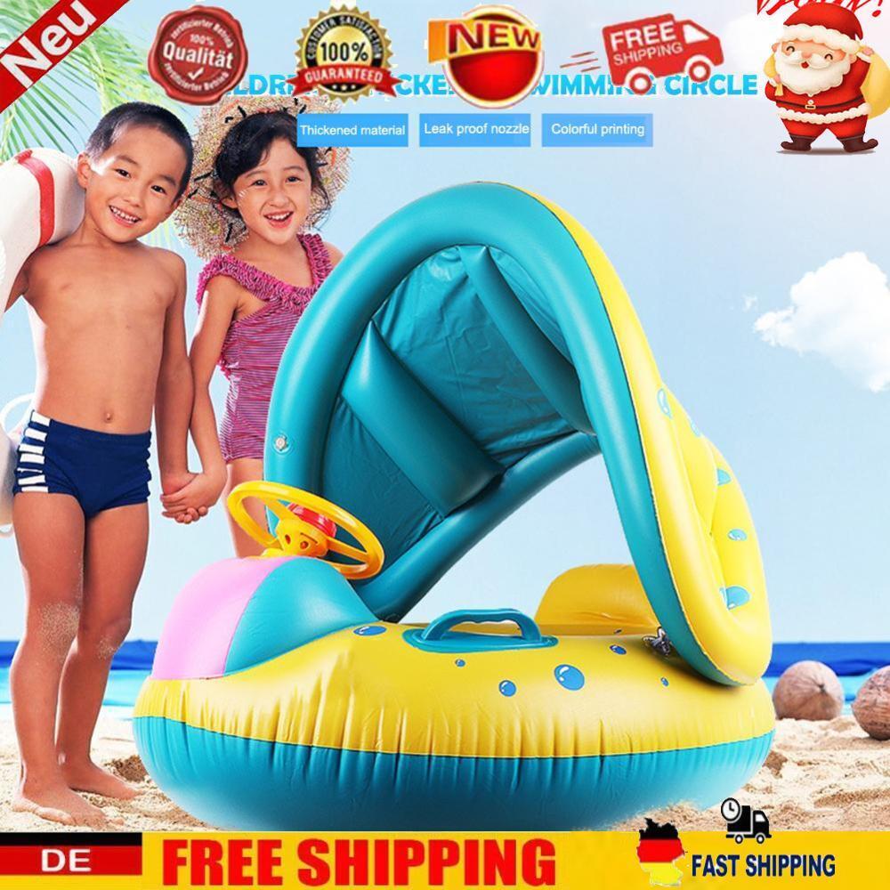 Image of Cartoon Car Swimming Ring Inflatable Floating Circle Baby Water Seat Pool Toys
