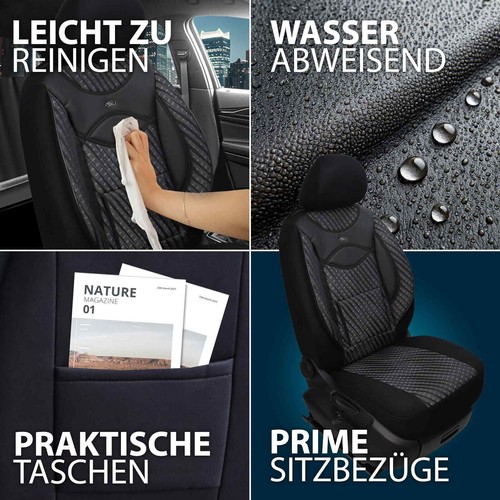 Prime Sitzbezüge passend für Land Rover Discovery Sport 1 ab 2015 (Schwarz-Grau) - Bild 10 von 12