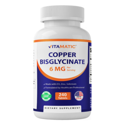 Vitamatic Copper Bisglycinate 6 mg - 240 Tablets