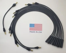 PONTIAC  55-74 326 347 350 389 400 428 455 Points Cap BLACK 8mm Spark Plug Wires