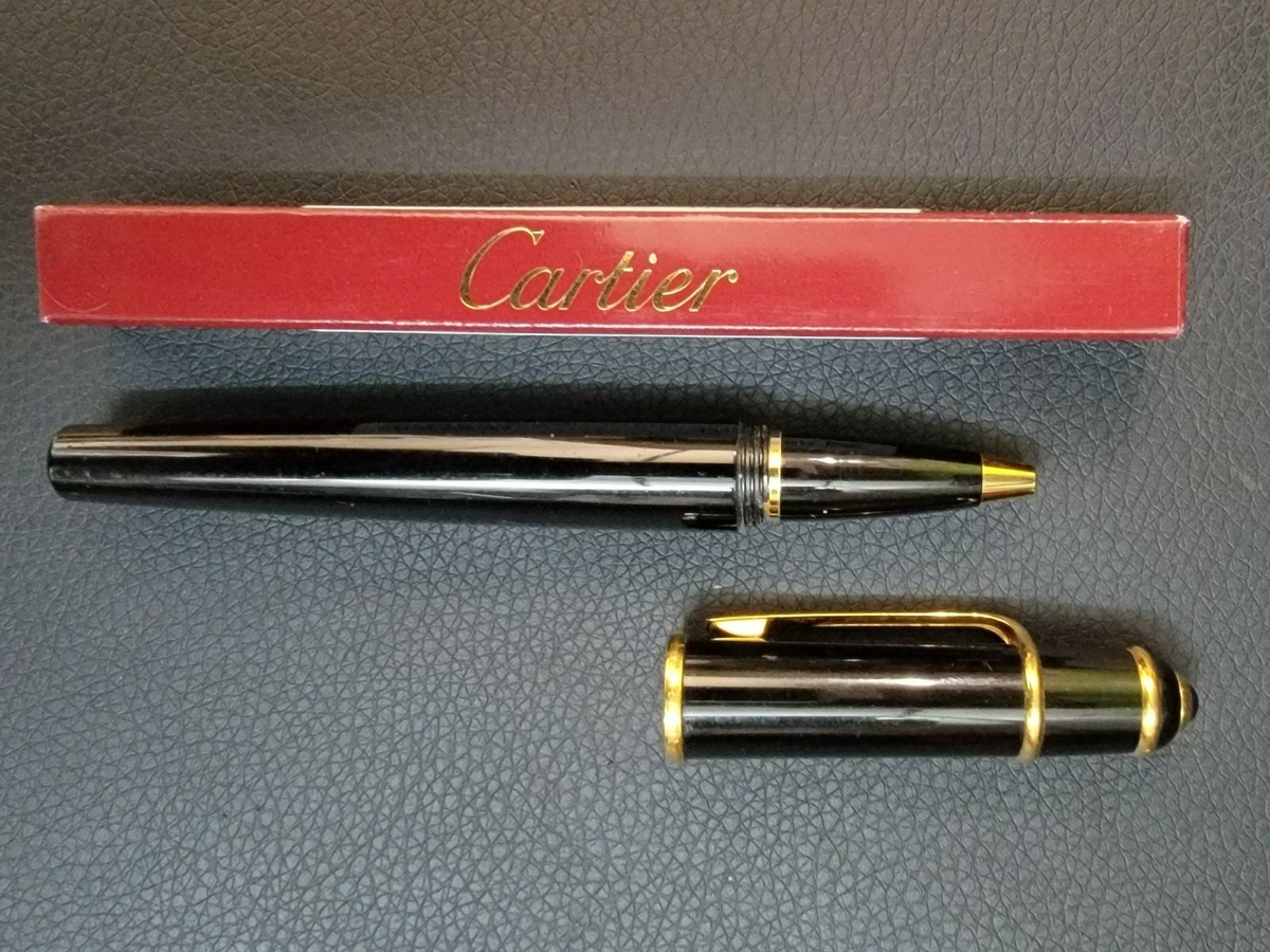 Cartier Diablo De Cartier Black Gold Trim Ballpoint Pen w/ New