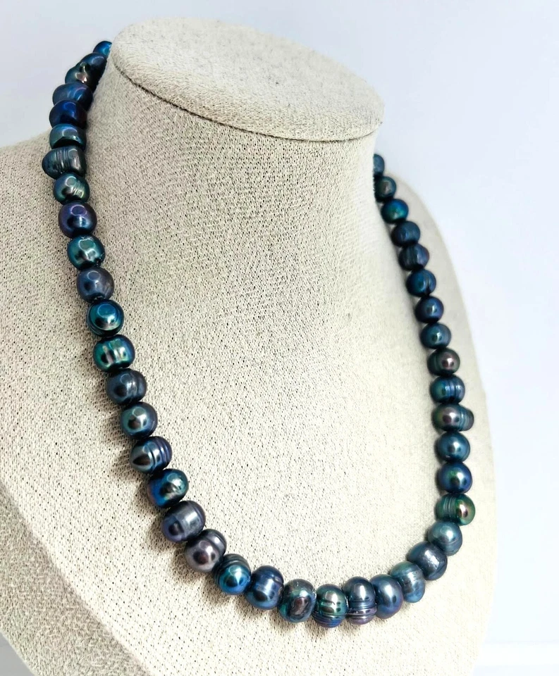 Tahitian Freshwater Pearl Necklace 40cm with Cubic Zirconia Clasp | Baroque P... - Image 3 of 4