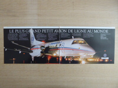 5/1986 PUB AVION SAAB FAIRCHILD SF-340 REGIONAL AIRLINER ORIGINAL FRANZÖSISCHE ANZEIGE