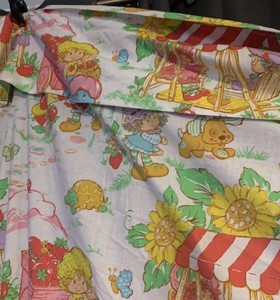 shortcake valance curtains strawberry twin sheet inch fabric
