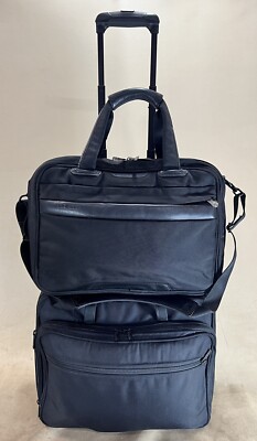 Andiamo Black Carry On 17  Bravo Exp  Briefcase & 16  Wheeled Laptop Briefcase