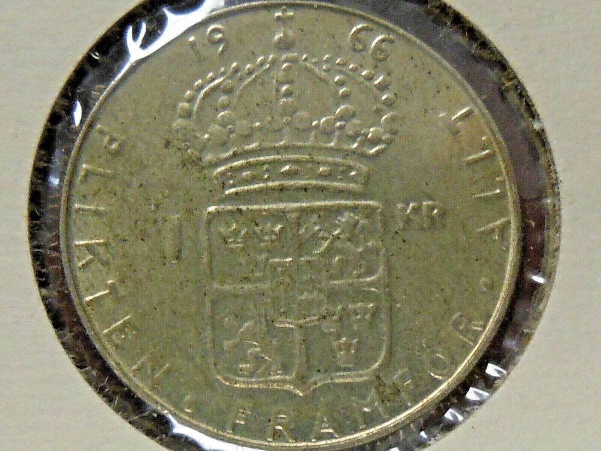 1966-U Swedish One (1) Krona Silver 